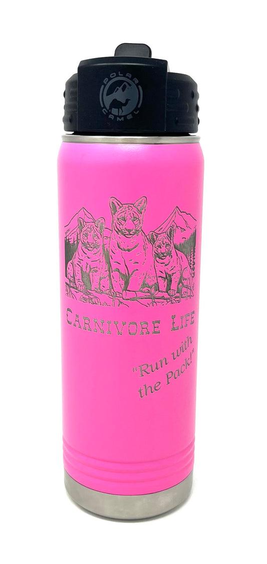 20 oz Water Bottle - Carnivore Life - Mountain Lion Pack