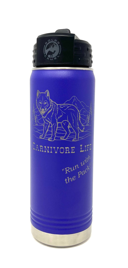 20 oz Water Bottle - Carnivore Life - Lone Wolf