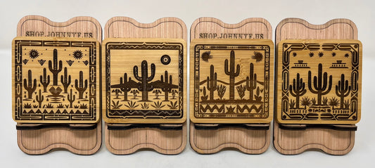 Southwest Designed - Square Bamboo Coasters - Set 1